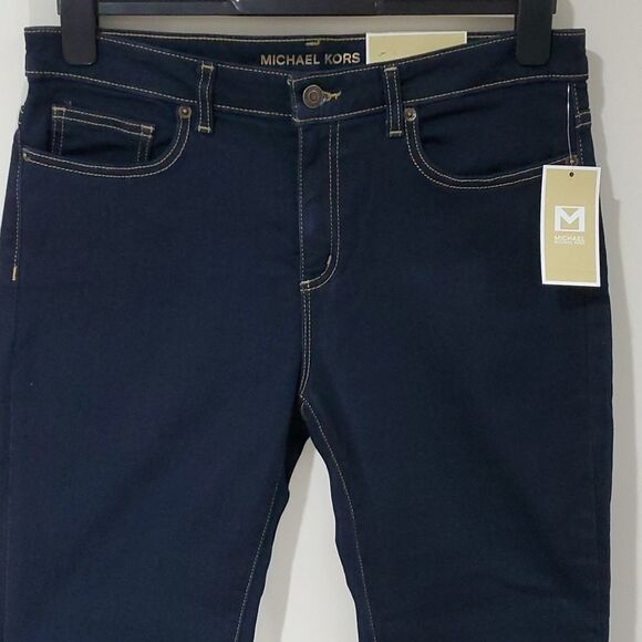 MICHAEL Kors Dark Wash Izzy Cropped Skinny Jeans - Picture 2 of 8